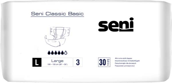 Seni Classic Basic Windelhose large Gr.3 , weiss , 15.25.31.8153 , 30er Packung