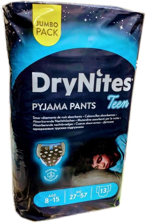 HUGGIES DRY NITES Pyjama Pants Teen Boys 8-15 Jahre 27-57kg 13er BIG Packung