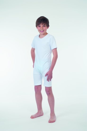 Suprima Body fuer Kinder kurzer Arm No.4700, mit Reissverschluss ,weiss