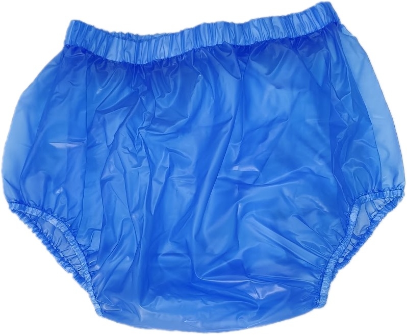 PUL Schlupfhose Slip PVC , PA13 transparent blau, PUL PVC Pants EU, Inkontinenz Mehrweg-reusable