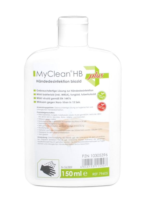 MyClean HB Haendedesinfektion biozid 150ml Kittel-Flasche