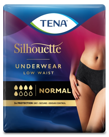 Tena Silhouette Underwear Normal Noir / schwarz , medium ,10er Packung