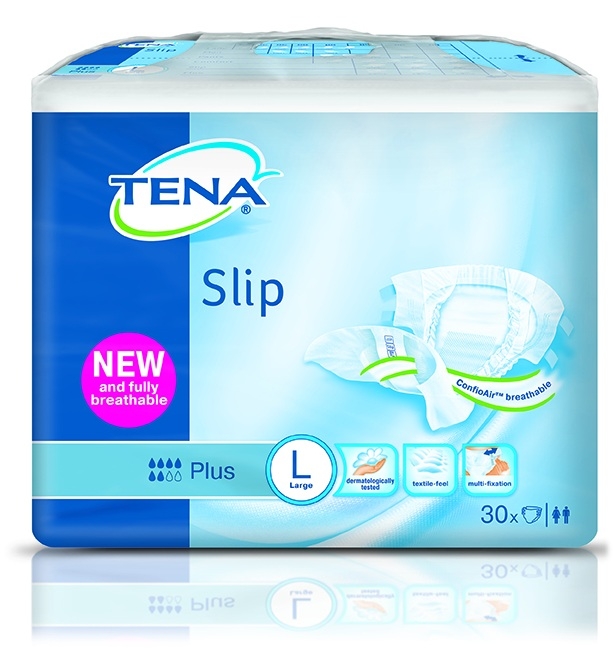 Tena Slip Plus , large ,weiss/blau ,15.25.31.8083 ,30er Packung