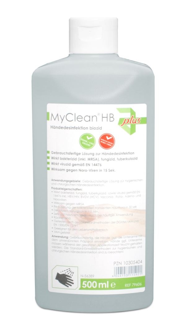 MyClean HB Haendedesinfektion biozid 500ml Flasche