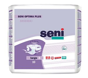 Seni Optima PLUS large weiss/lila mit Hueftbund 10er Packung