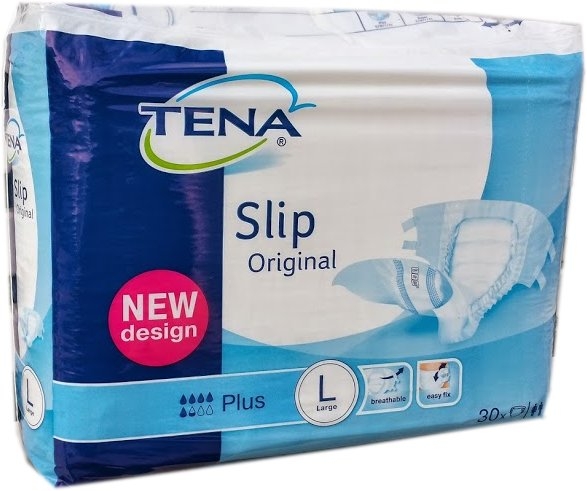 Tena Slip Original Plus , large ,weiss/blau ,15.25.31.8084 ,30er Packung