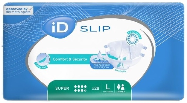 ID Expert Slip Super ,large weiss/gruen, CottonFeel ,15.25.31.8062 ,28er Packung