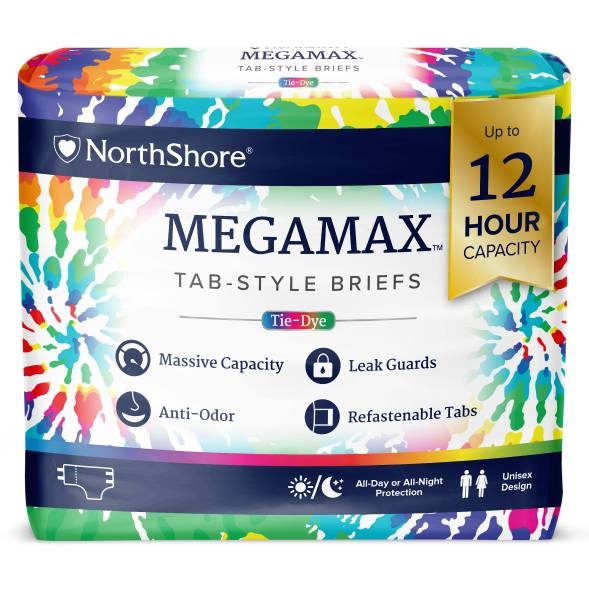 NorthShore MEGAMAX Windel ,Tie-Dye, small, 10er Packung