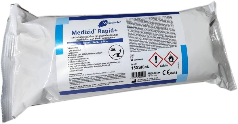 Medizid Rapid+ Desinfektonstuecher 150Stueck/Packung Inventar/Oberflaechen