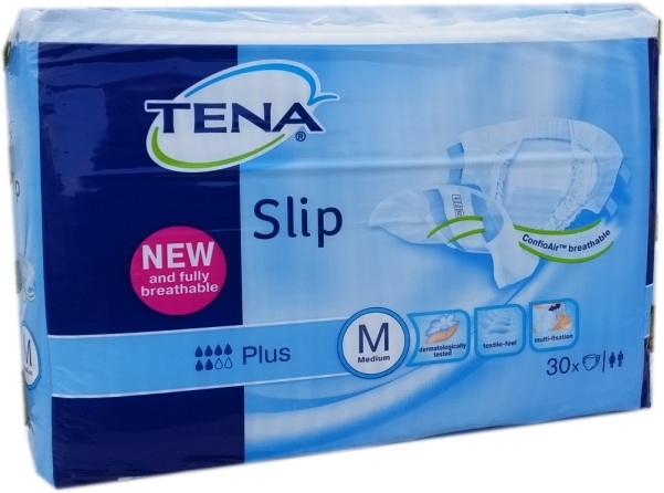 Tena Slip Plus , medium ,weiss/blau ,15.25.31.4025 ,CottonFeel 30er Packung