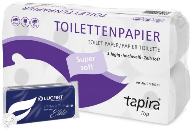 Lucart/Tapira Tissue Topa 3lg 8 Rollen Toilettenpapier Packung oder gleichwertig